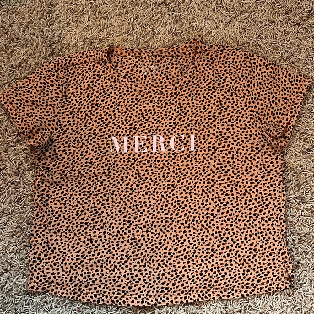Anthro Saturday Sunday Cheetah print Merci tee